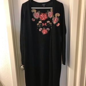 Torrid Long Embroidered Cardigan